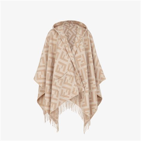 fendi poncho beige|Fendi poncho black and white.